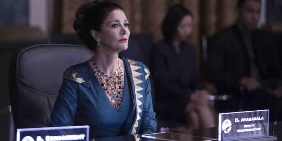 THE EXPANSE -- "The Weeping Somnambulist" Episode 209 -- Pictured: Shohreh Aghdashloo as Chrisjen Avasarala -- (Photo by: Rafy/Syfy)