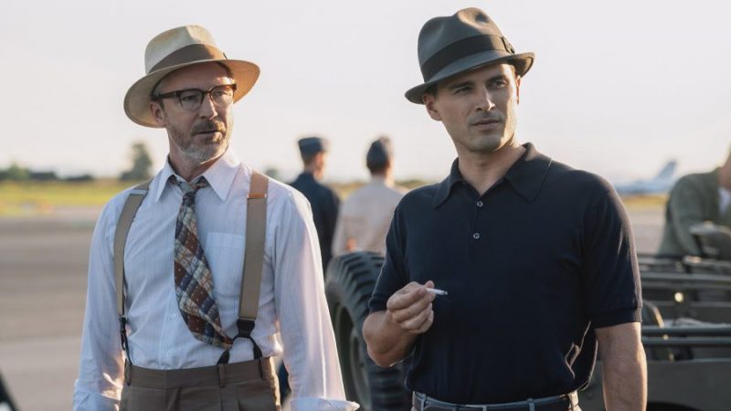 L to R: Aidan Gillen as Dr. J. Allen Hynek and Michael Malarkey as Captain Michael Quinn in HISTORY’s “Project Blue Book.” Season two premieres Tues. January 21 at 10/9c. 
Photo by Eduardo Araquel/HISTORY
Copyright 2020